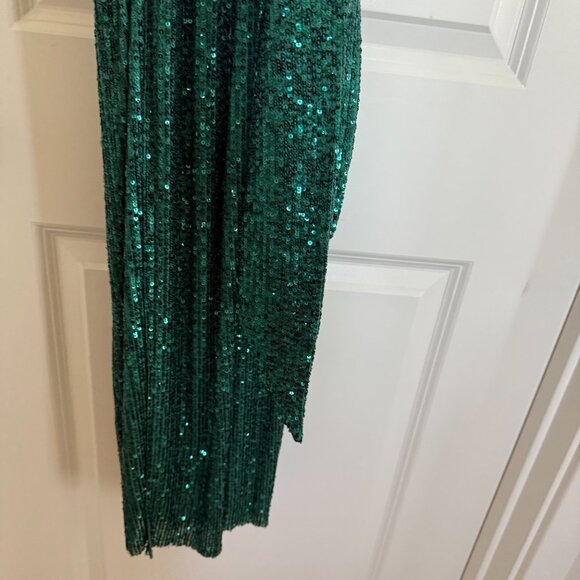 Revolve NBD Elektra Gown Party Dress Emerald Green Kelly sequins maxi sz small - Picture 10 of 16